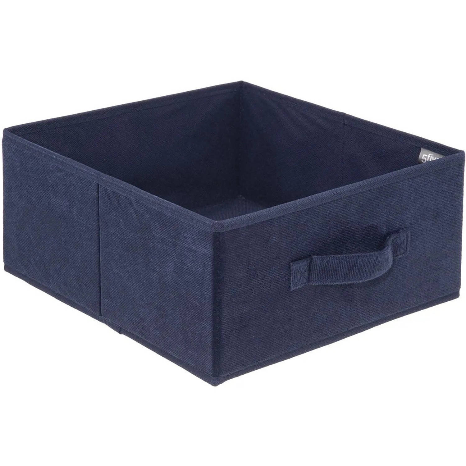 Opbergmand/kastmand 14 Liter Donker Polyester 31 X 31 X 15 Cm - Opbergmanden - Blauw