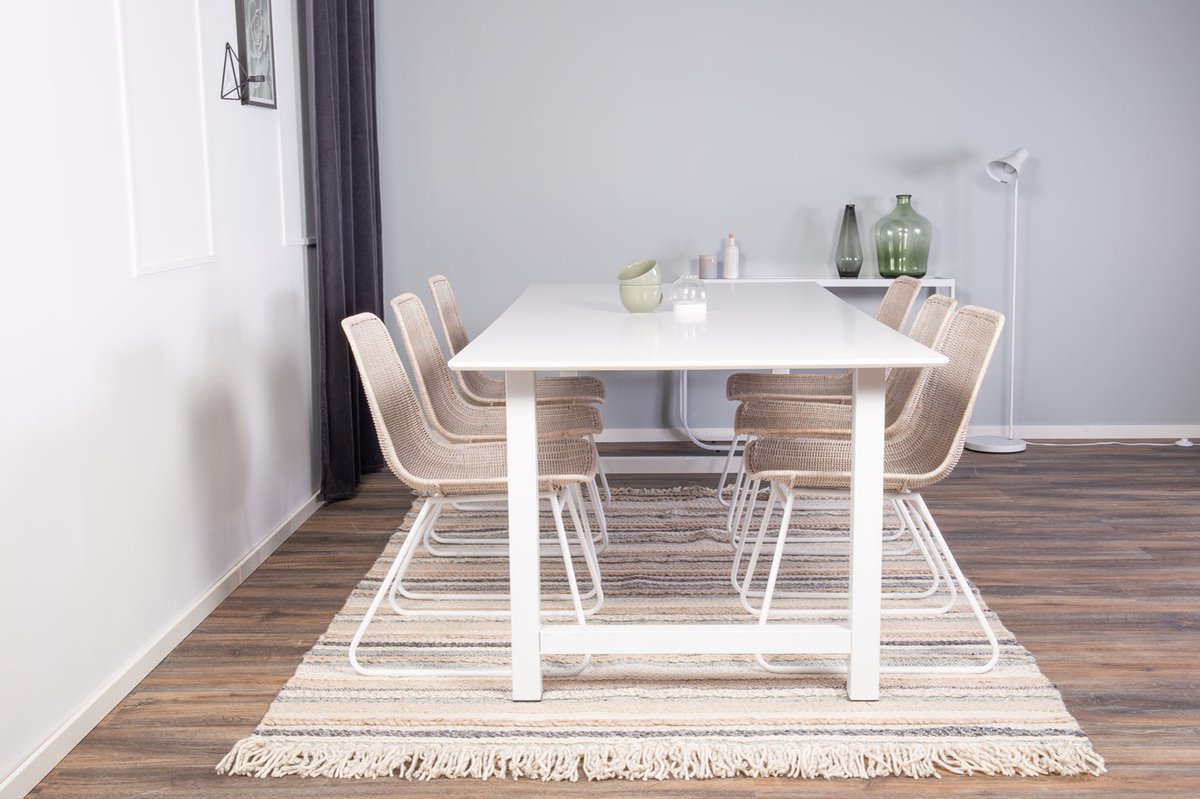 Countwh Eethoek Eetkamertafel Wit En 6 Cirebon Eetkamerstal Rotan Whitewash.