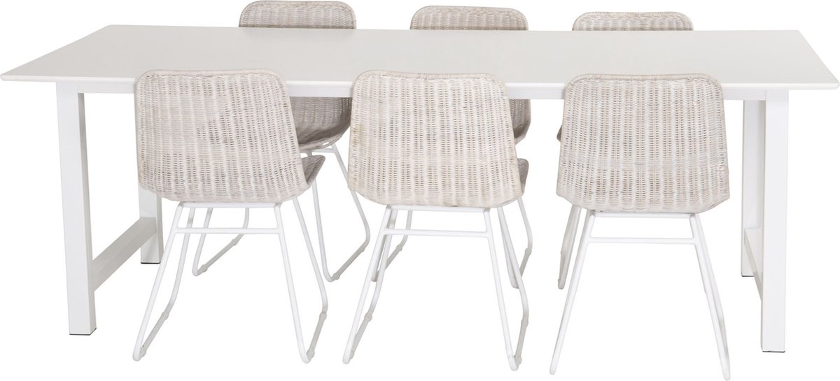 Countwh Eethoek Eetkamertafel Wit En 6 Cirebon Eetkamerstal Rotan Whitewash.