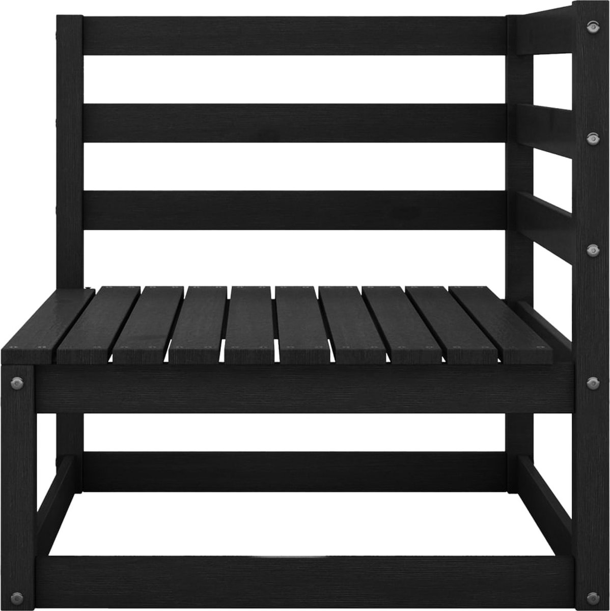 Vidaxl Tuinbank 4-zits Massief Grenenhout - Zwart