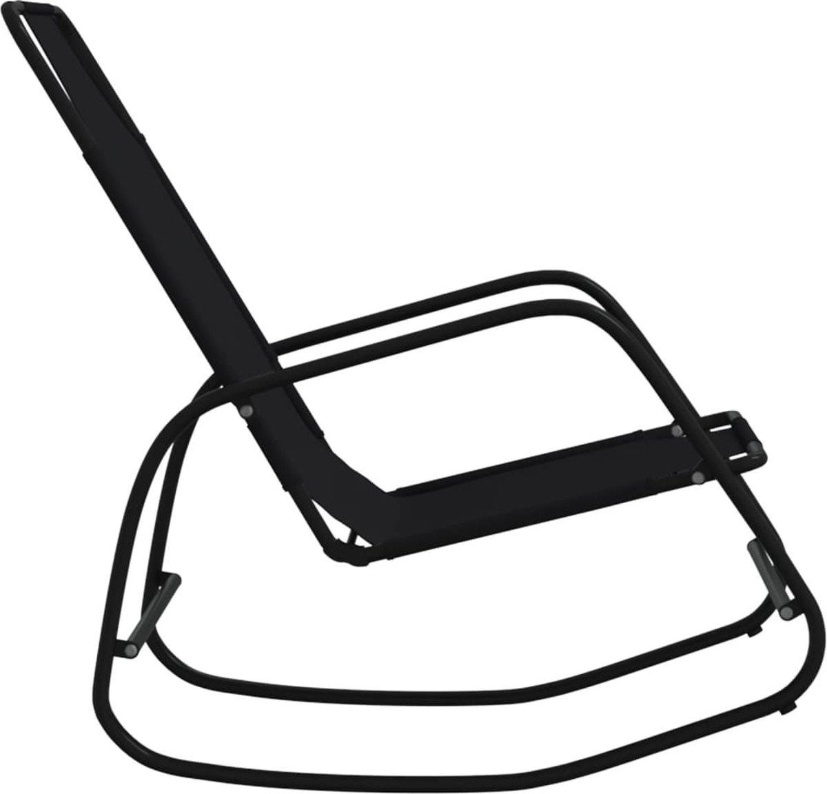 Vidaxl Ligbed Schommelend Staal En Textileen - Zwart