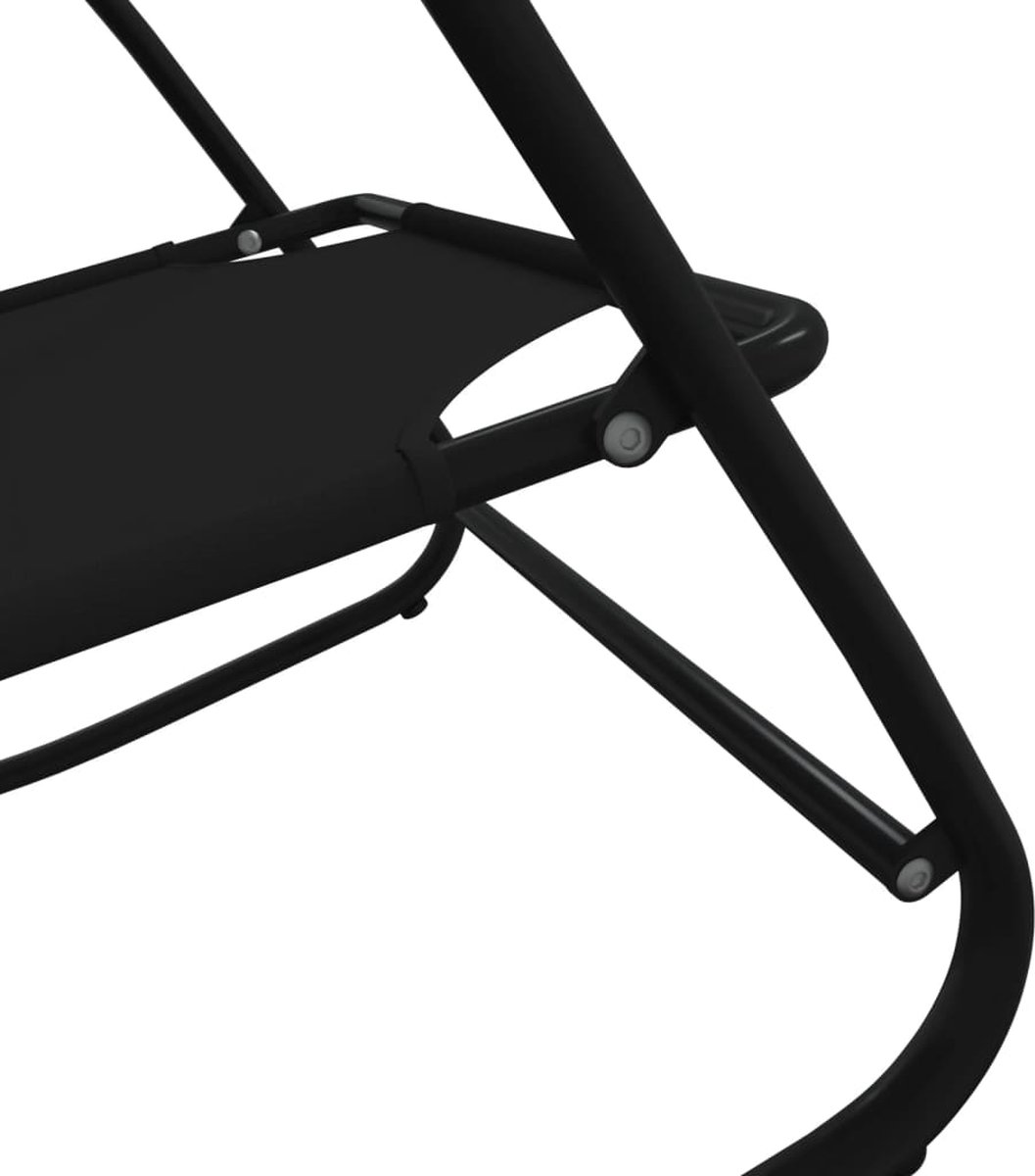 Vidaxl Ligbed Schommelend Staal En Textileen - Zwart