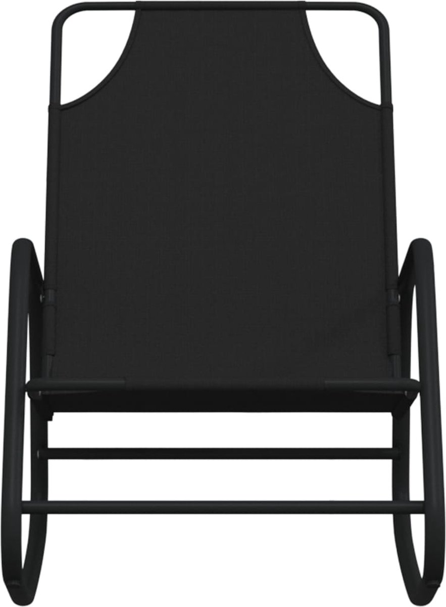 Vidaxl Ligbed Schommelend Staal En Textileen - Zwart