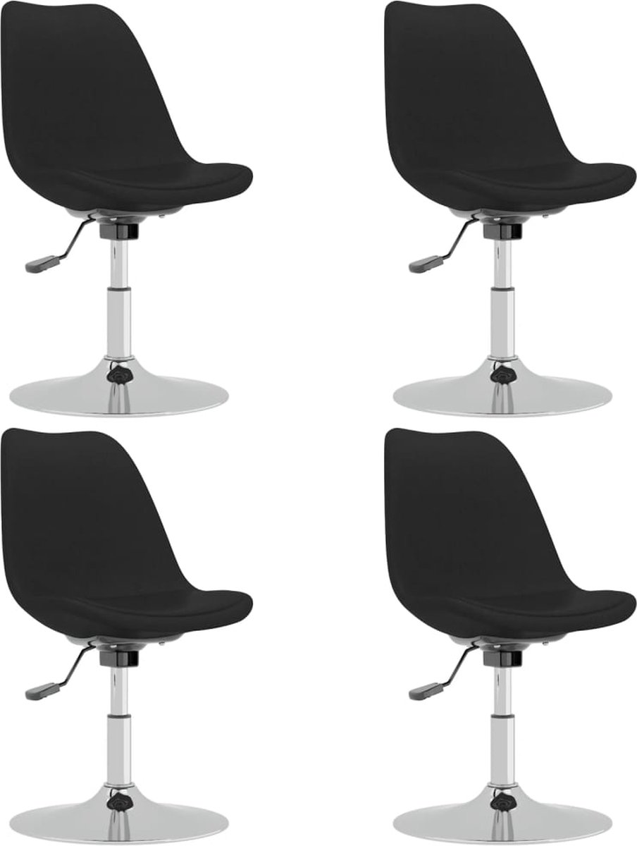 Vidaxl Eetkamerstoelen 4 St Draaibaar Stof - Zwart