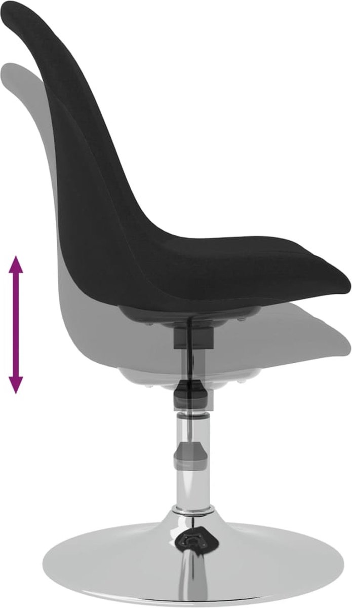 Vidaxl Eetkamerstoelen 4 St Draaibaar Stof - Zwart