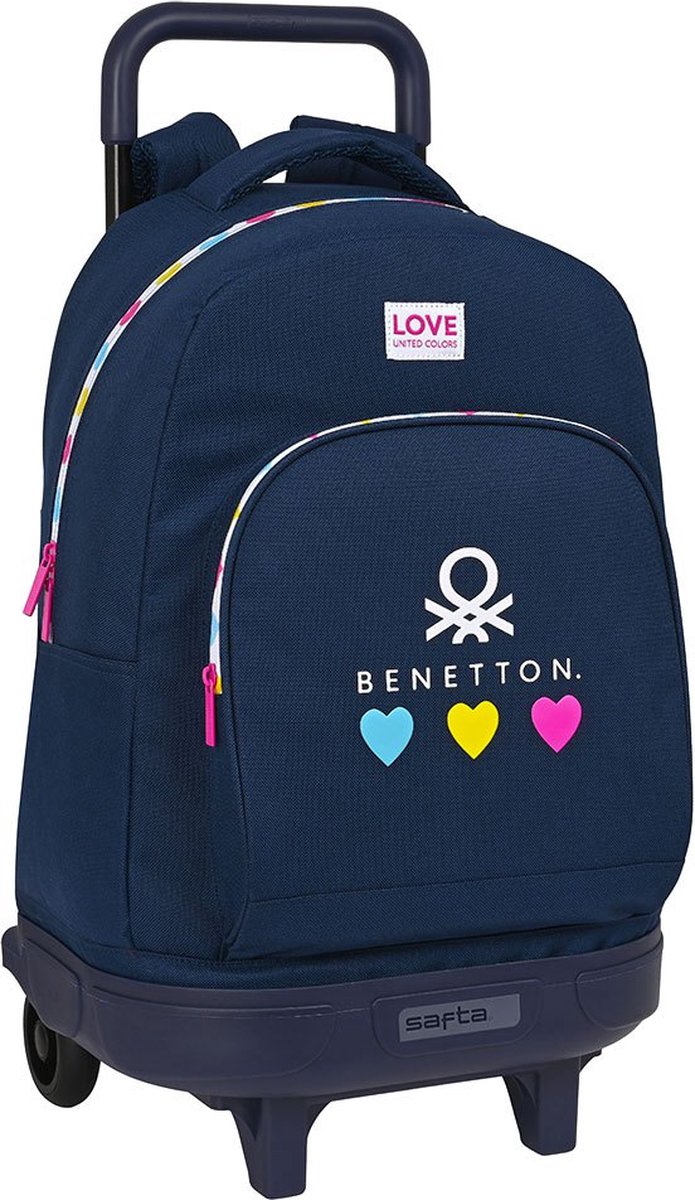 Benetton Schoolrugzak Met Wielen Love Marine (33 X 45 X 22 Cm) - Blauw