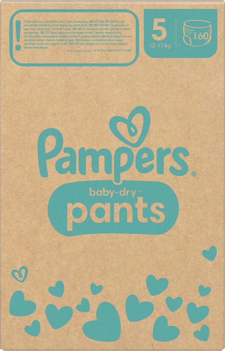 Pampers - Baby Dry Pants - Maat 5 - Maandbox - 160 Stuks - 12/17 Kg