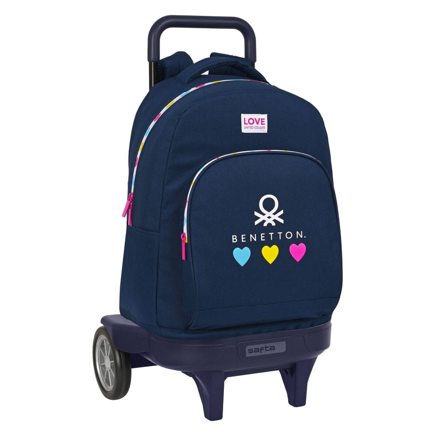 Benetton Schoolrugzak Met Wielen Love Marine (33 X 45 X 22 Cm) - Blauw