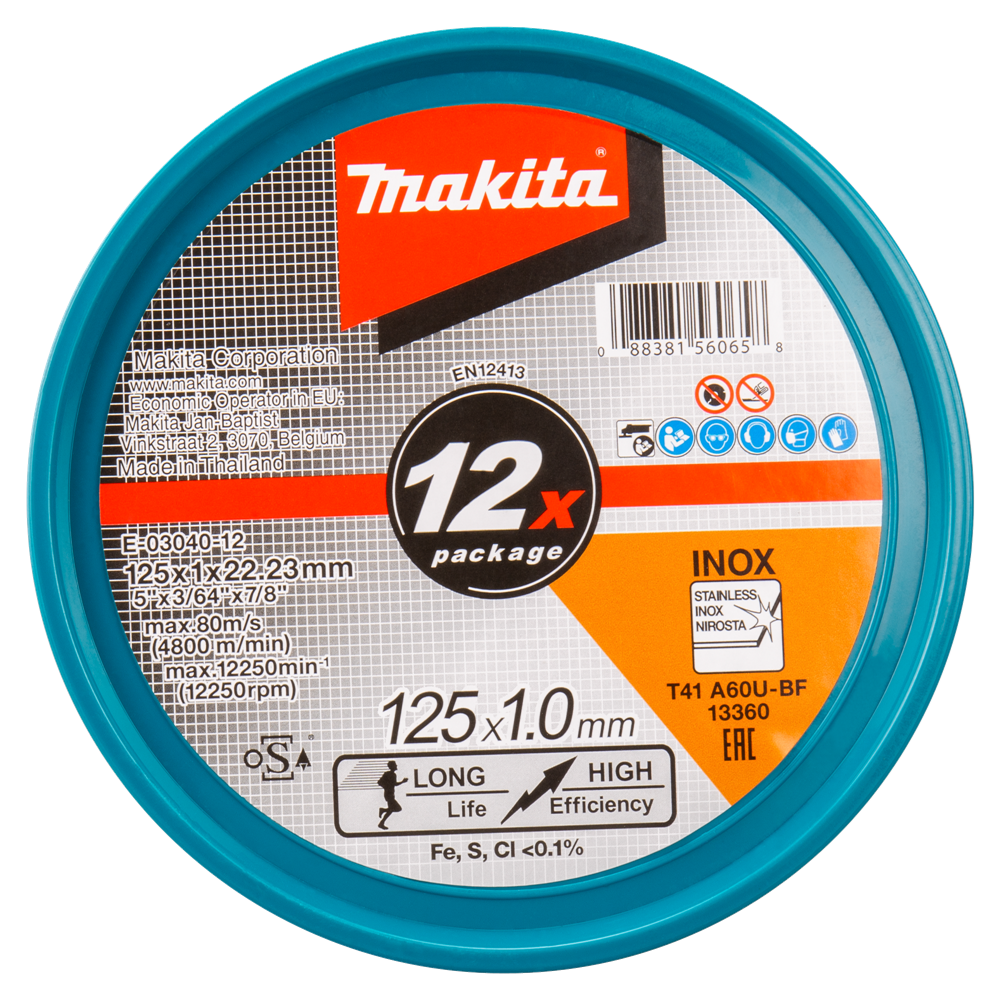 Makita Doorslijpschijf RVS - E-03040-12