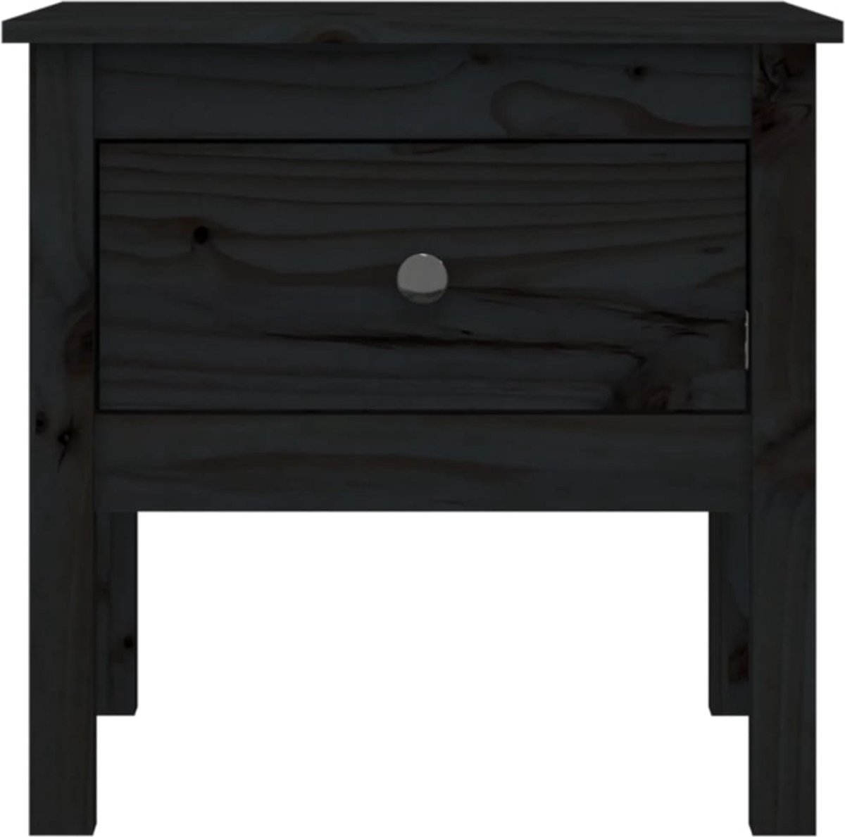 Vidaxl Bijzettafels 2 St 50x50x49 Cm Massief Grenenhout - Zwart