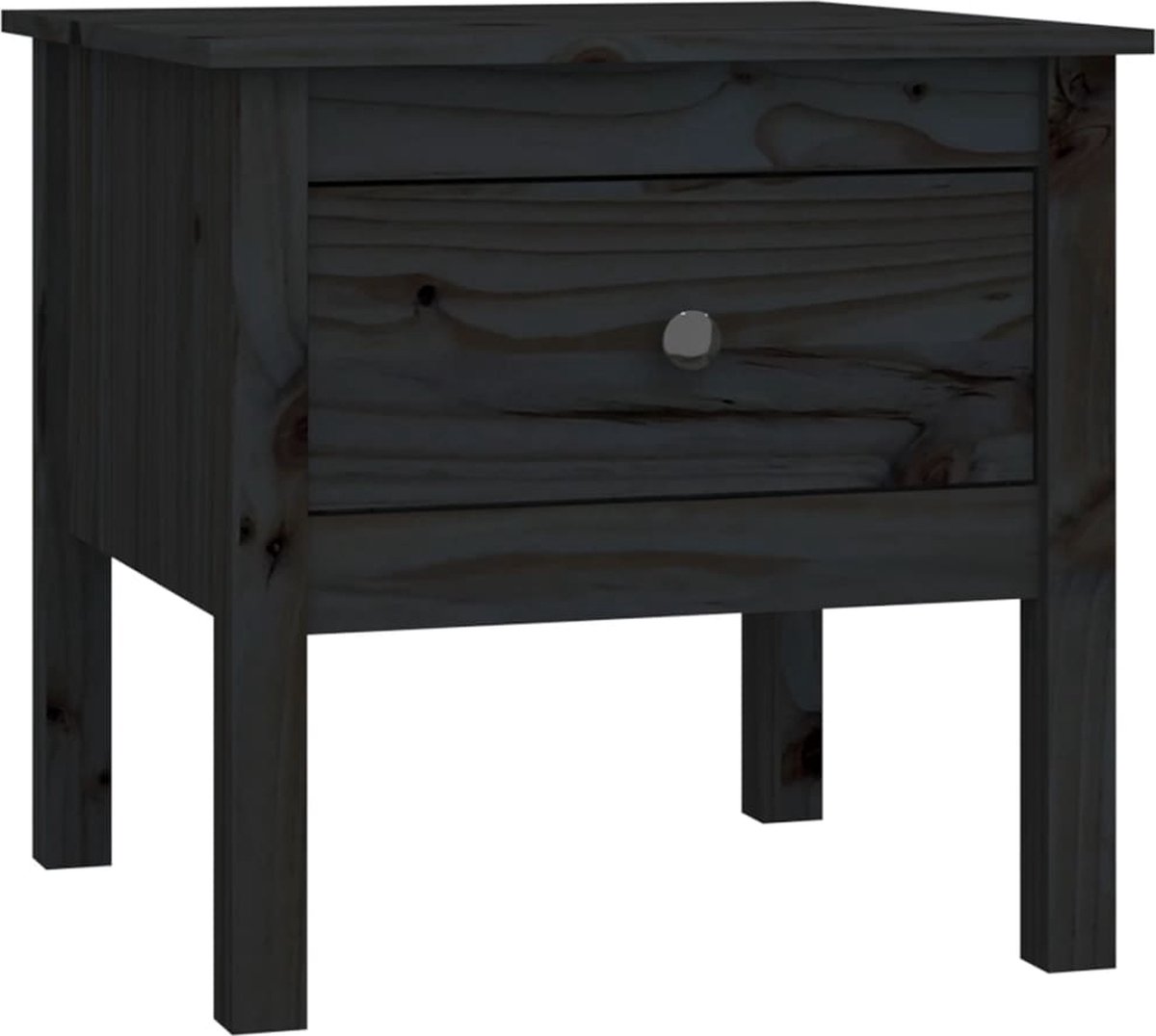 Vidaxl Bijzettafels 2 St 50x50x49 Cm Massief Grenenhout - Zwart