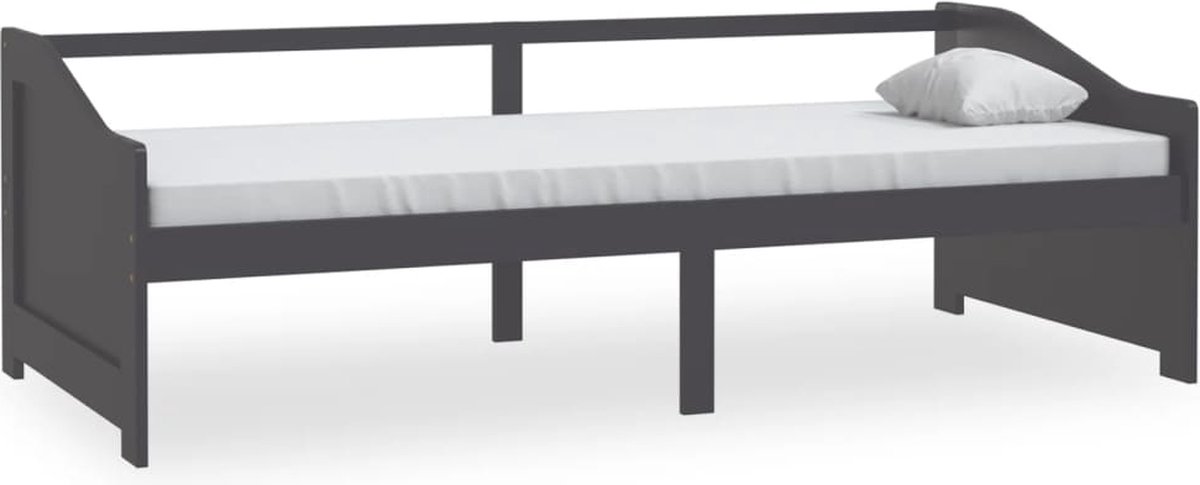 Vidaxl Bedbank 3-zits Massief Grenenhout Donker 90x200 Cm - Grijs