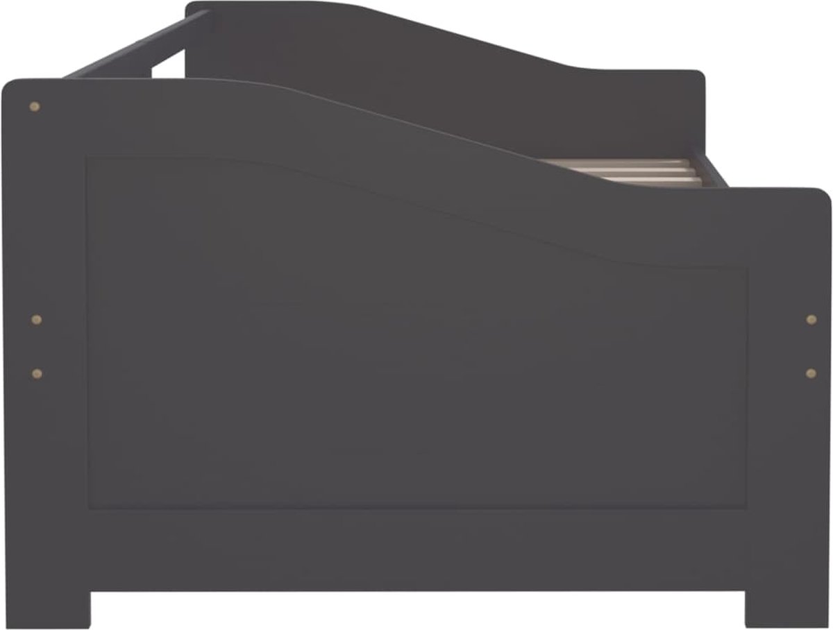 Vidaxl Bedbank 3-zits Massief Grenenhout Donker 90x200 Cm - Grijs
