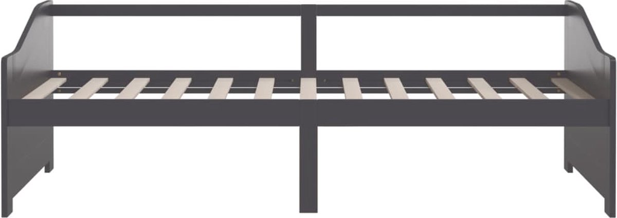 Vidaxl Bedbank 3-zits Massief Grenenhout Donker 90x200 Cm - Grijs