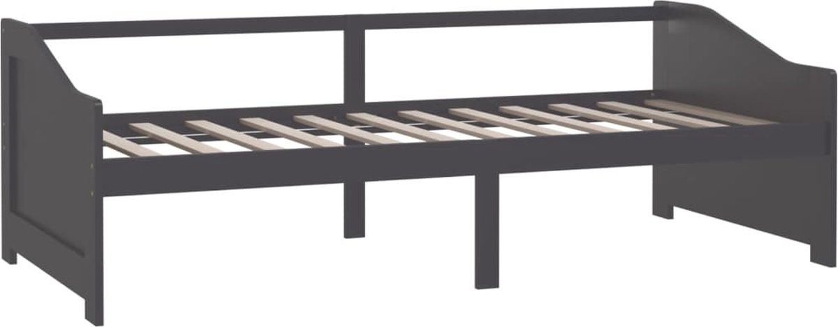 Vidaxl Bedbank 3-zits Massief Grenenhout Donker 90x200 Cm - Grijs