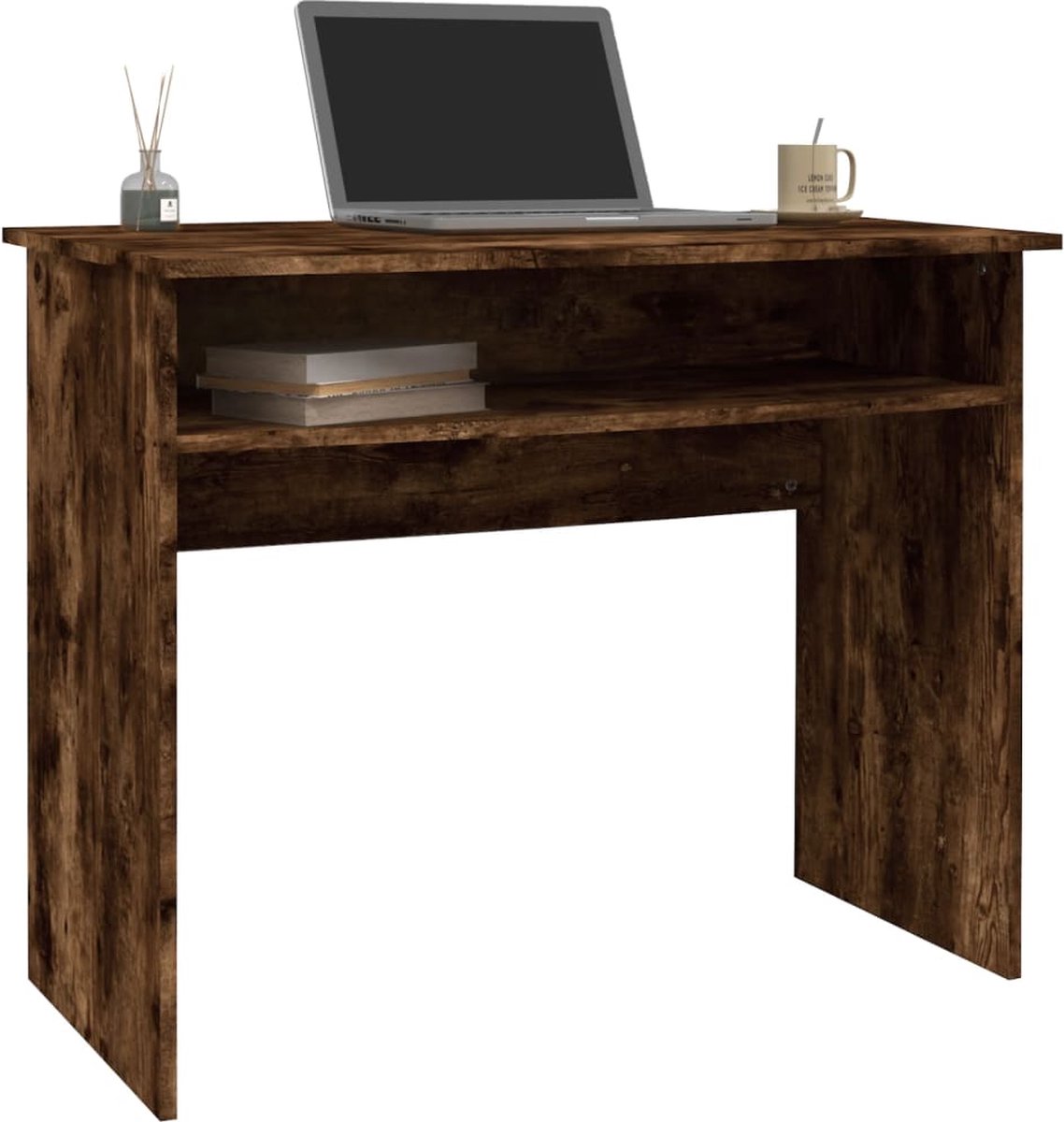 Vidaxl Bureau 90x50x74 Cm Bewerkt Hout Gerookt Eikenkleurig - Bruin