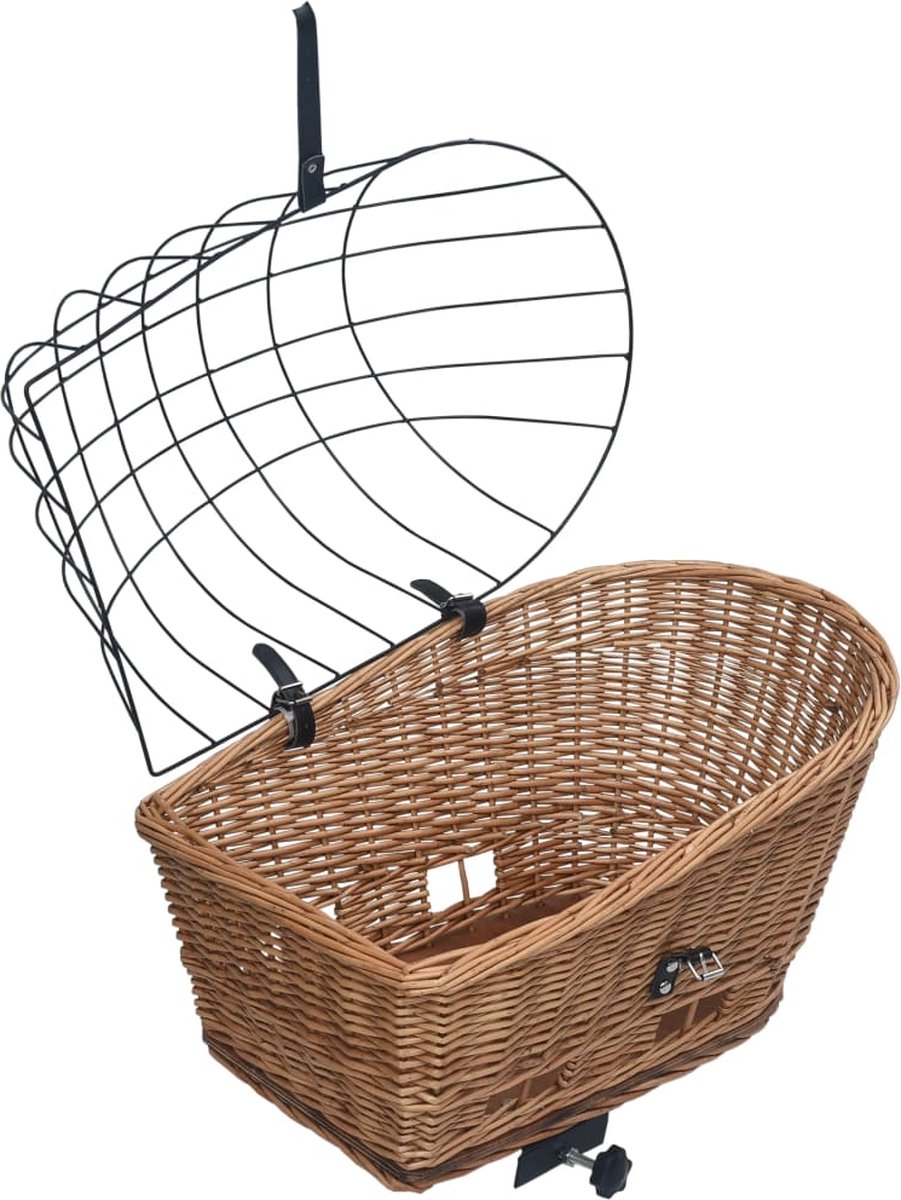 Vidaxl Fietsmand Voor Bagagedrager 55x31x36 Cm Natuurlijk Wilgen - Bruin