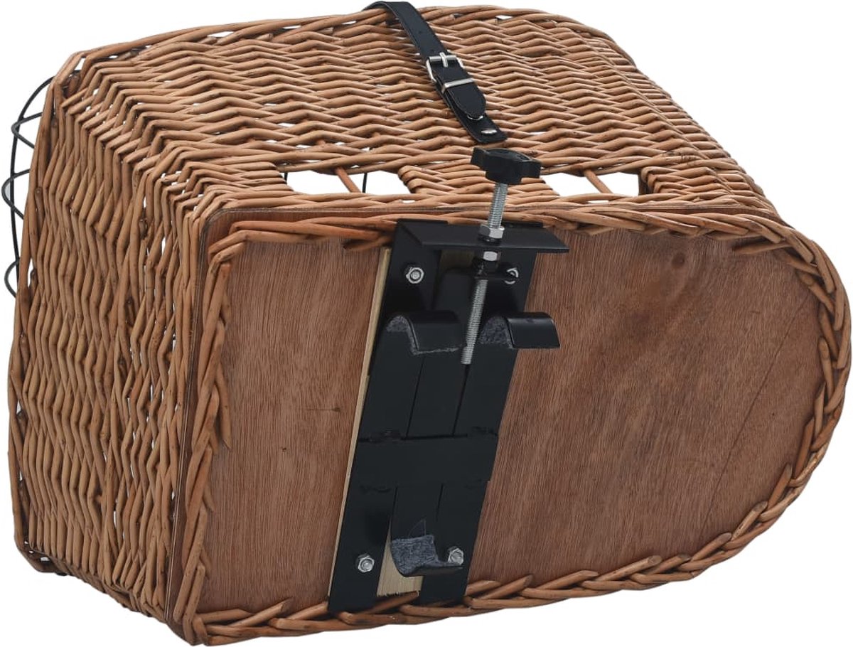 Vidaxl Fietsmand Voor Bagagedrager 55x31x36 Cm Natuurlijk Wilgen - Bruin