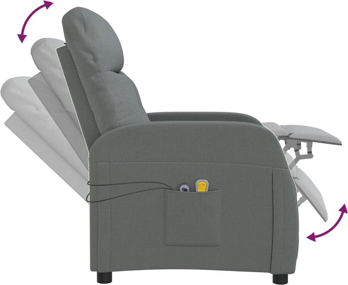 Vidaxl Massagestoel Verstelbaar Elektrisch Stof Donker - Grijs