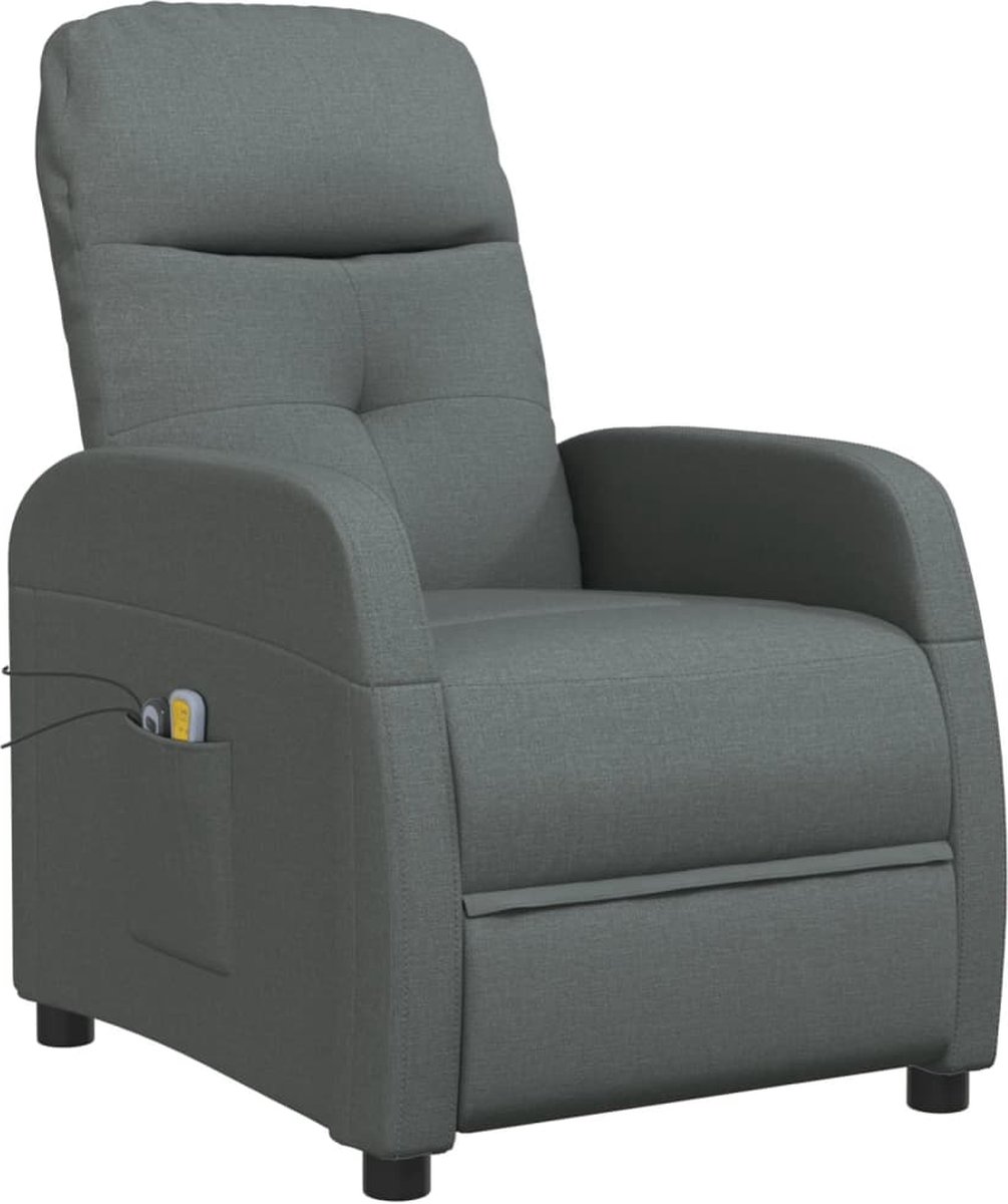 Vidaxl Massagestoel Verstelbaar Elektrisch Stof Donker - Grijs