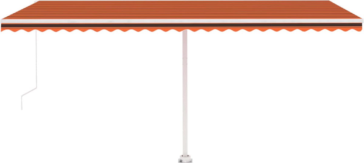 Vidaxl Luifel Vrijstaand Handmatig Uittrekbaar 500x350 Cm Oranje Bruin