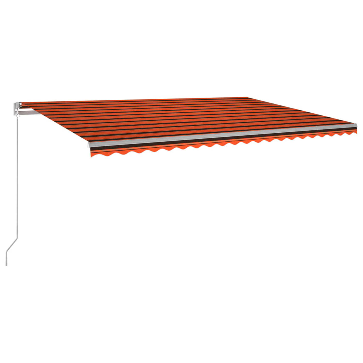 Vidaxl Luifel Handmatig Uittrekbaar Met Led 500x350 Cm Oranje En Bruin