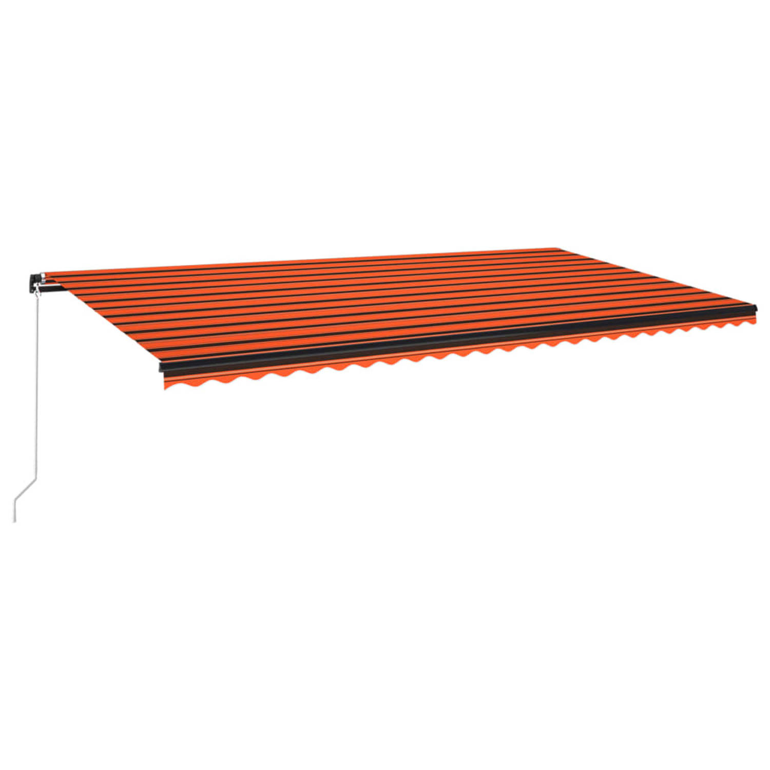 Vidaxl Luifel Handmatig Uittrekbaar Met Led 600x350 Cm Oranje En Bruin