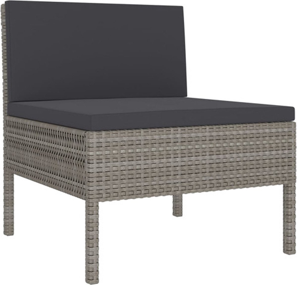 Vidaxl 12-delige Loungeset Met Kussens Poly Rattan - Grijs