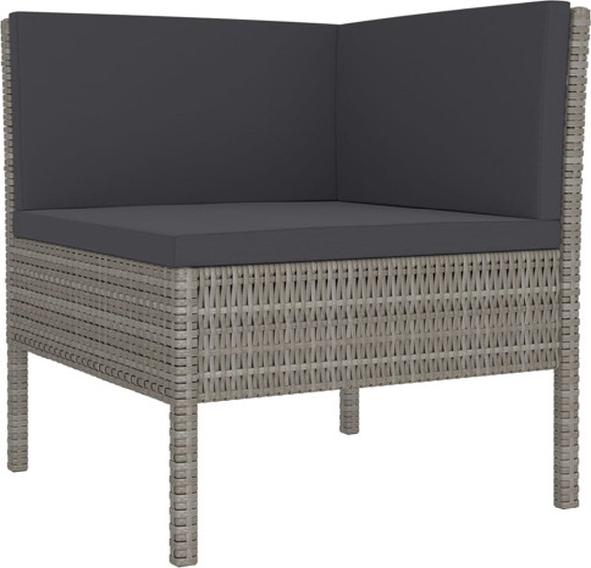 Vidaxl 12-delige Loungeset Met Kussens Poly Rattan - Grijs