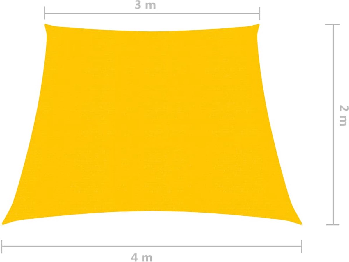 Vidaxl Zonnezeil 160 G/m² 3/4x2 M Hdpe - Geel