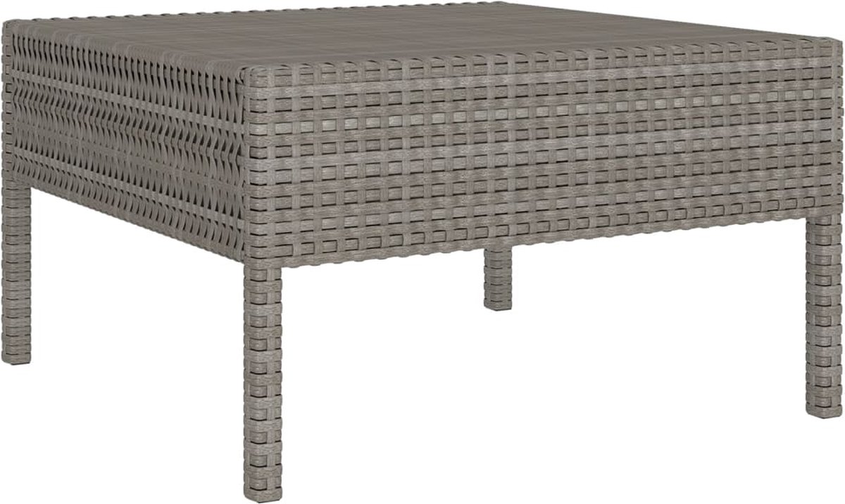 Vidaxl 11-delige Loungeset Met Kussens Poly Rattan - Grijs