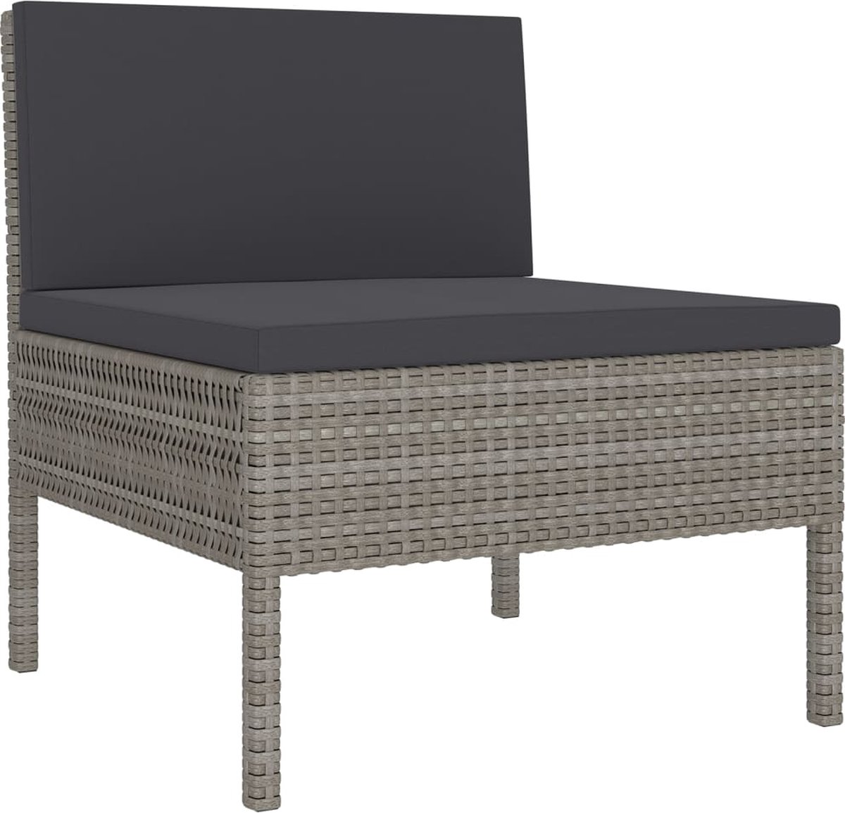 Vidaxl 11-delige Loungeset Met Kussens Poly Rattan - Grijs