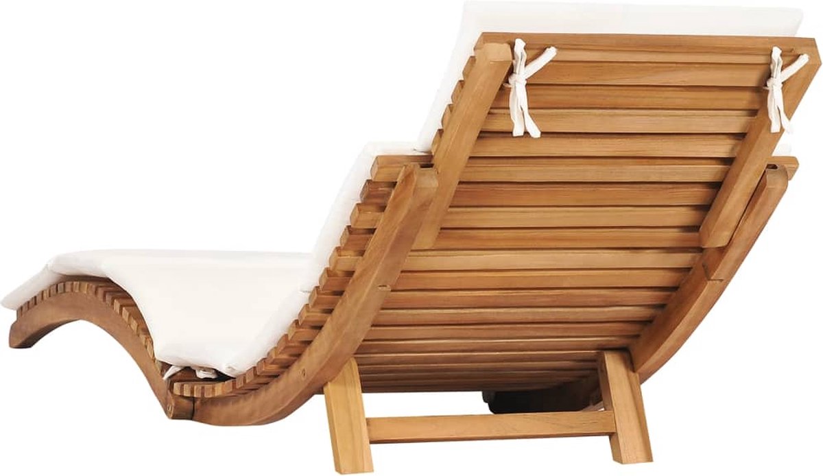 Vidaxl Ligbedden 2 St Met Kussens Massief Teakhout