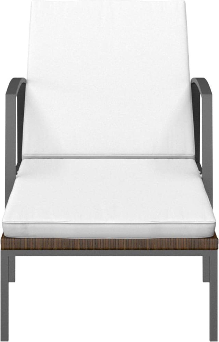 Vidaxl Ligbed Met Kussen Poly Rattan - Bruin