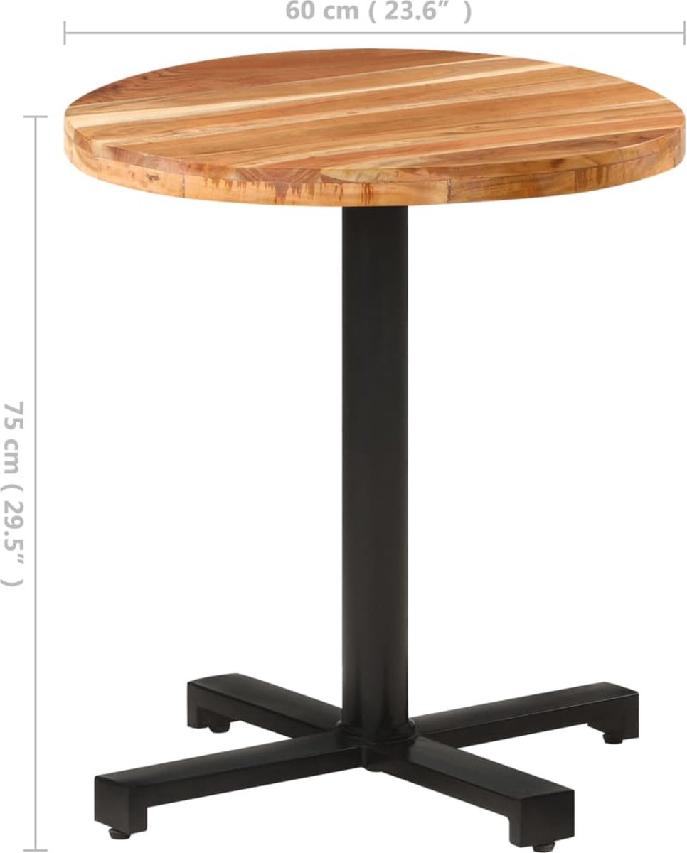 Vidaxl Bistrotafel Rond Ø70x75 Cm Massief Acaciahout - Bruin
