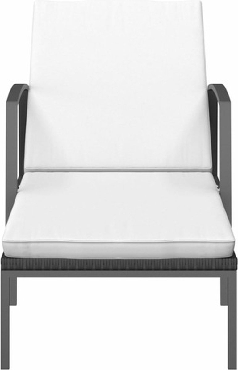 Vidaxl Ligbed Met Kussen Poly Rattan - Zwart