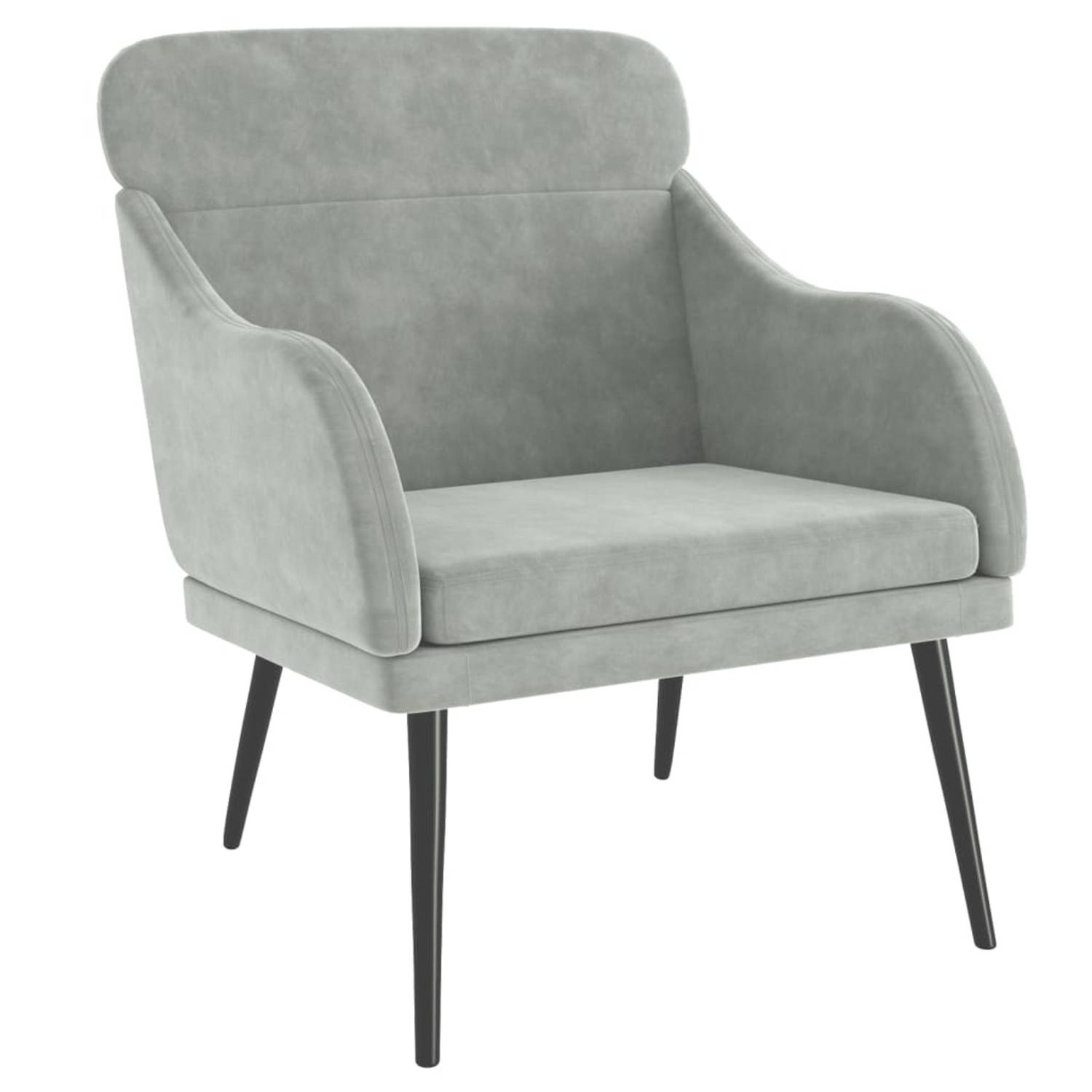 Vidaxl Fauteuil 63x76x80 Cm Fluweel Licht - Gris