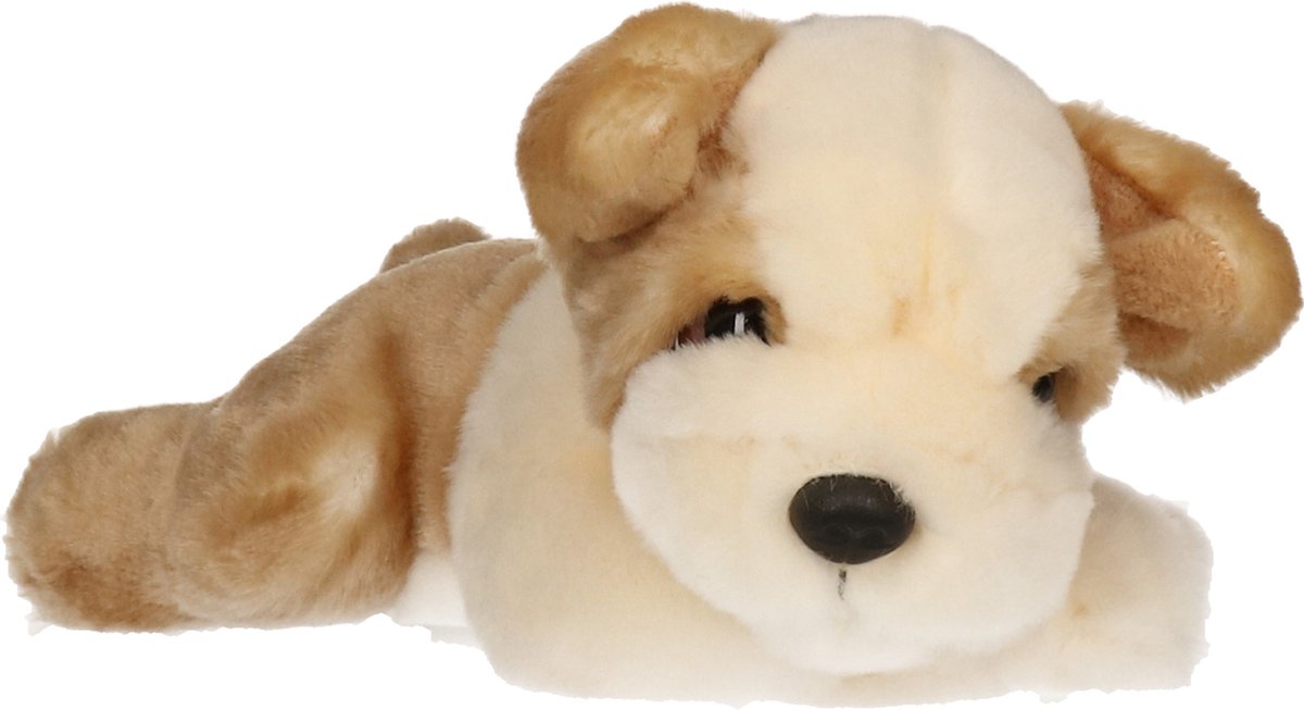 Keel Toys Pluche Creme/lichtbruine Bulldog Puppy Honden Knuffel 25 Cm - Knuffel Huisdieren - Beige