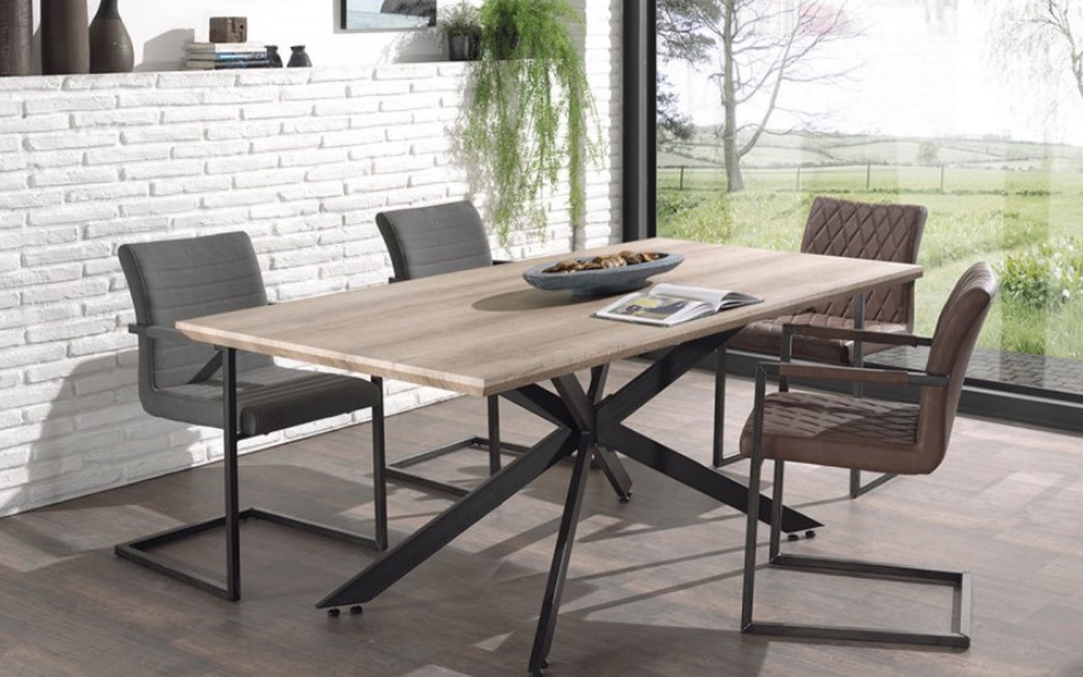 Interiax Eettafel &apos;Emile&apos; 200 Cm Oude Eik (200x100x75cm) - Bruin