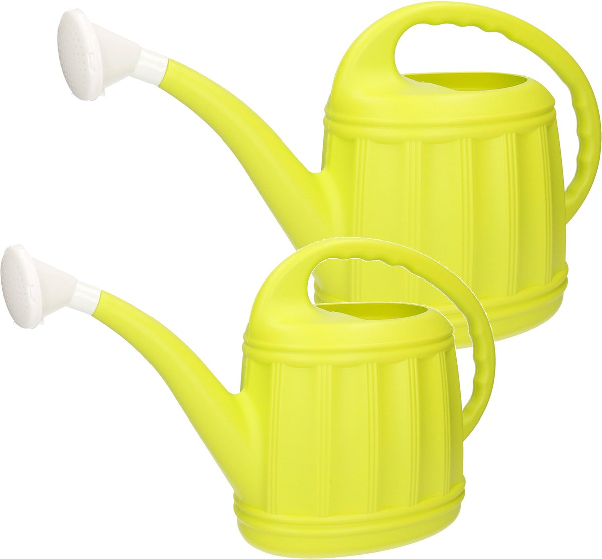 Hega Hogar Tuinplanten Gieters Set 2x Stuks Kunststof Lime 5 En 12 Liter - Gieters - Groen