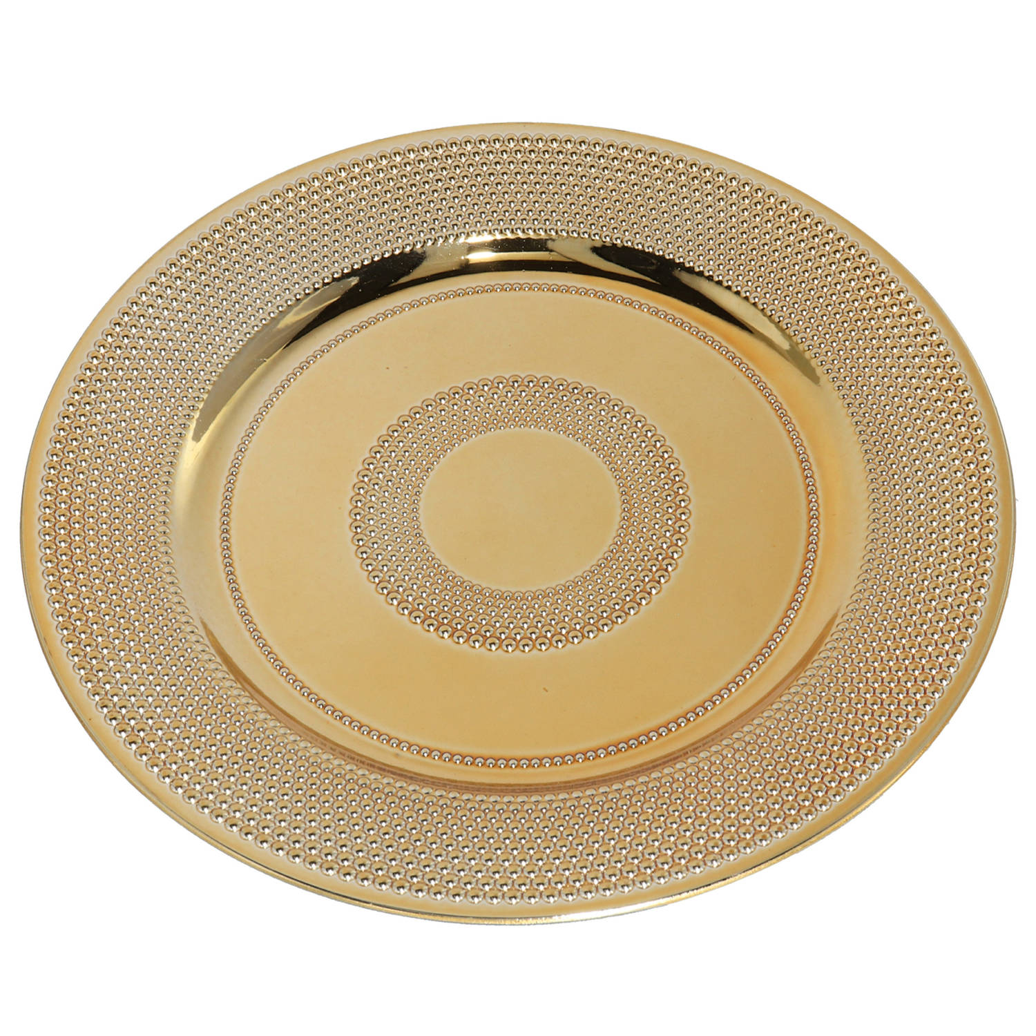 Gerim Ronde Diner Onderborden/kaarsenbord/plateau Glimmend Goud Van 33 Cm - Kaarsenplateaus