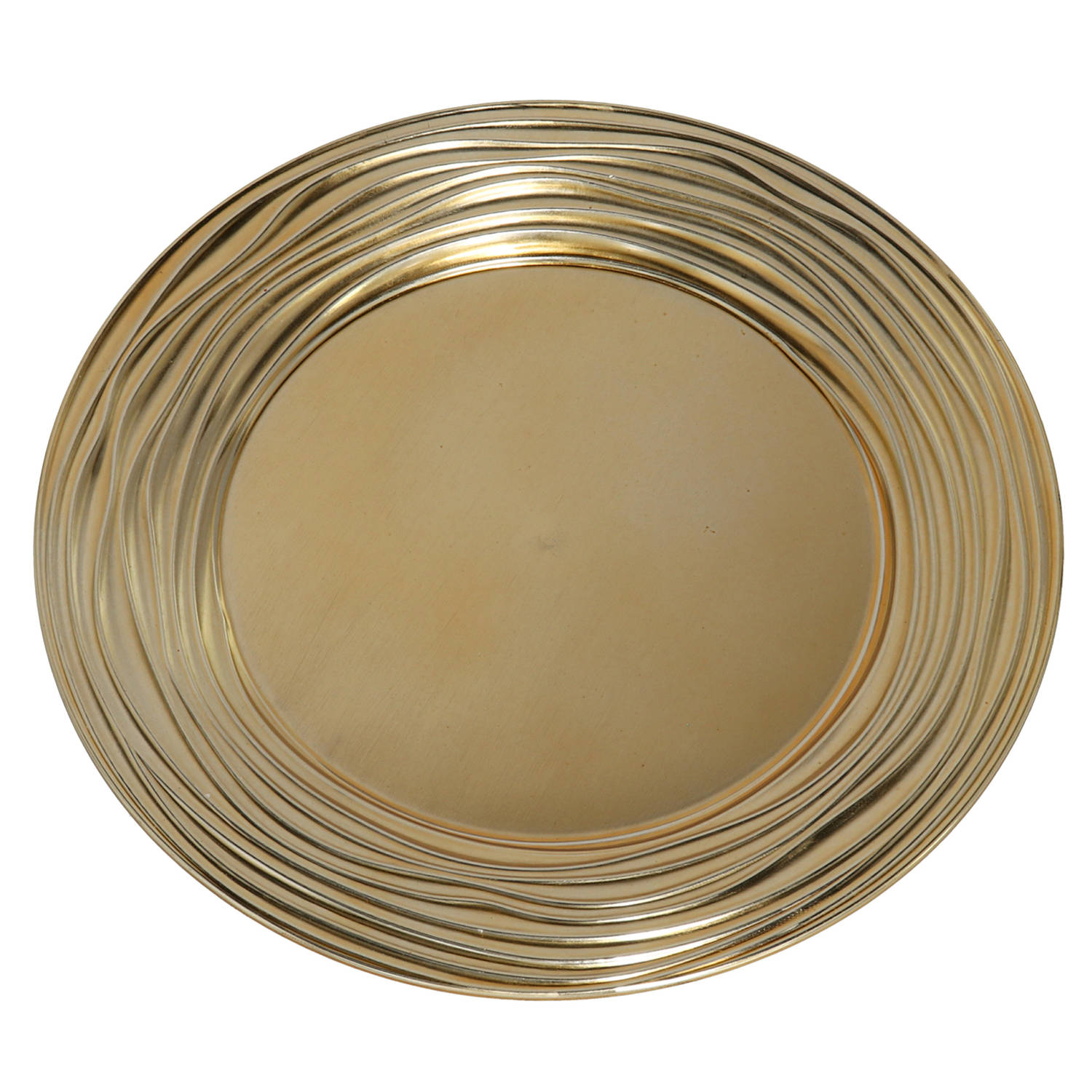 Gerim Ronde Diner Onderborden/kaarsenbord/plateau Glimmend Goud Van 33 Cm - Kaarsenplateaus