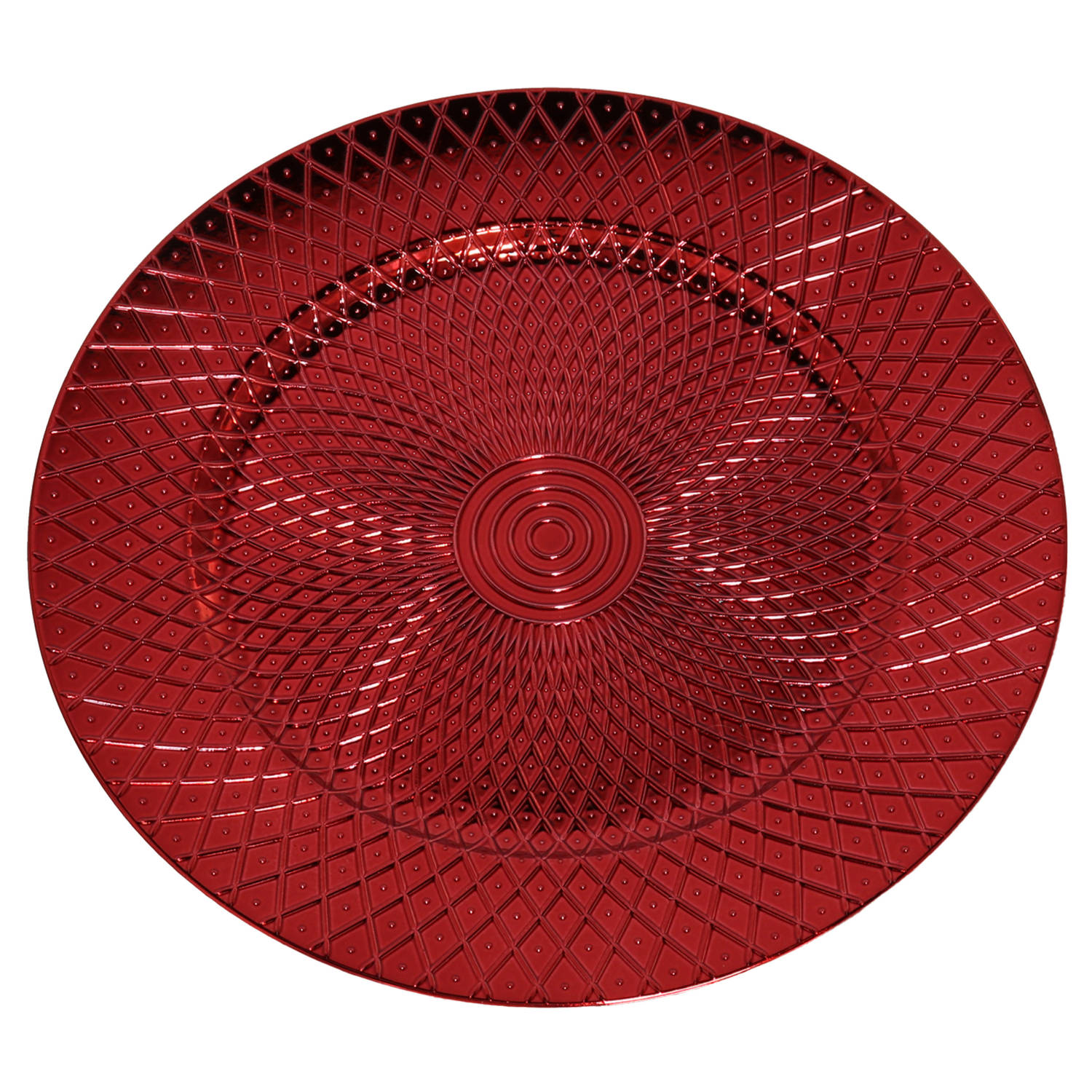 Gerim Ronde Diner Onderborden/kaarsenbord/plateau Glimmend Van 33 Cm - Kaarsenplateaus - Rood