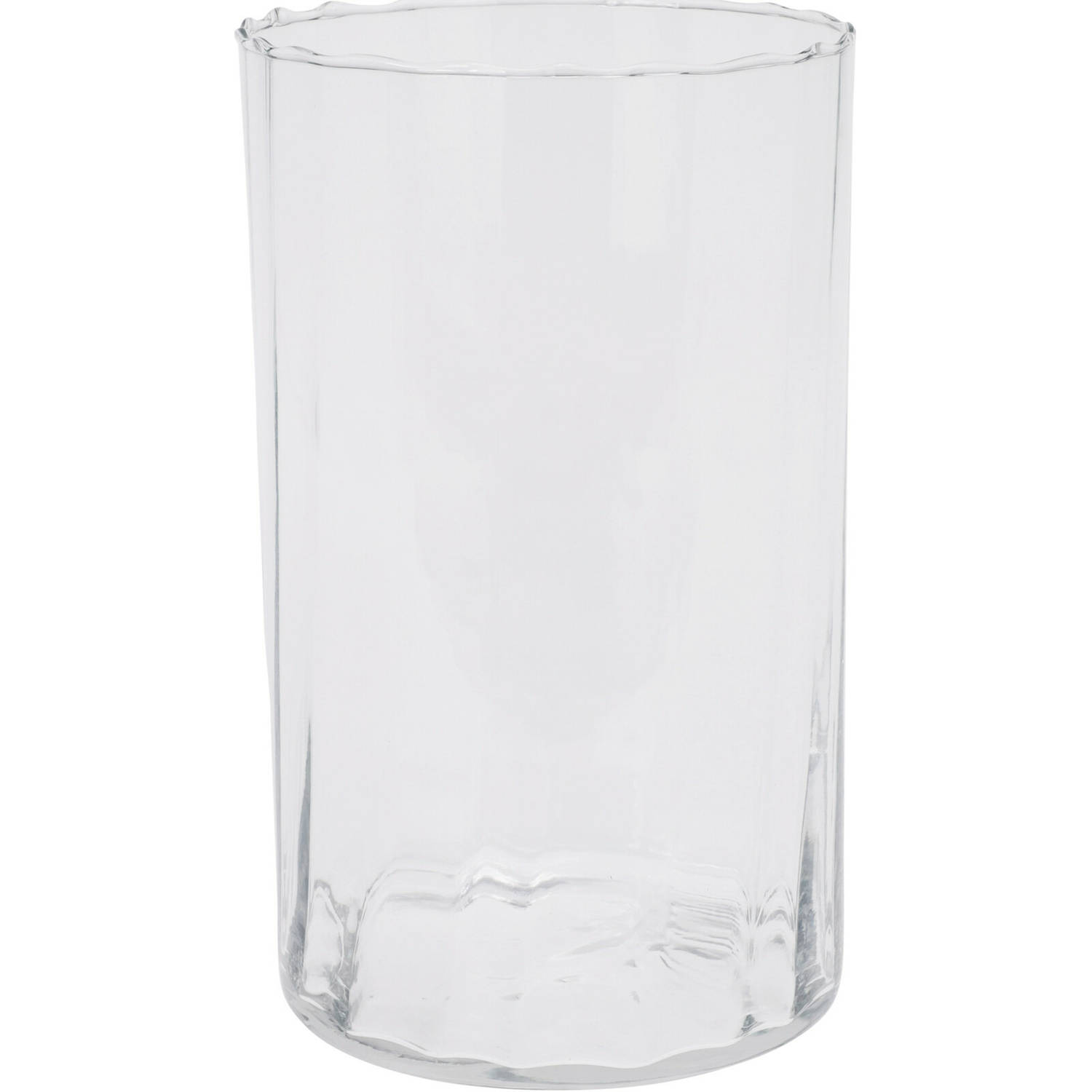 H&S collection Bloemen Vaas Transparant - Glas - H22 Cm - Vazen