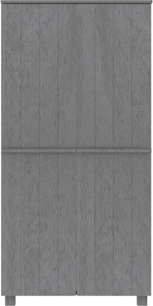 Vidaxl Kledingkast Hamar 89x50x180 Cm Massief Grenenhout Donker - Grijs