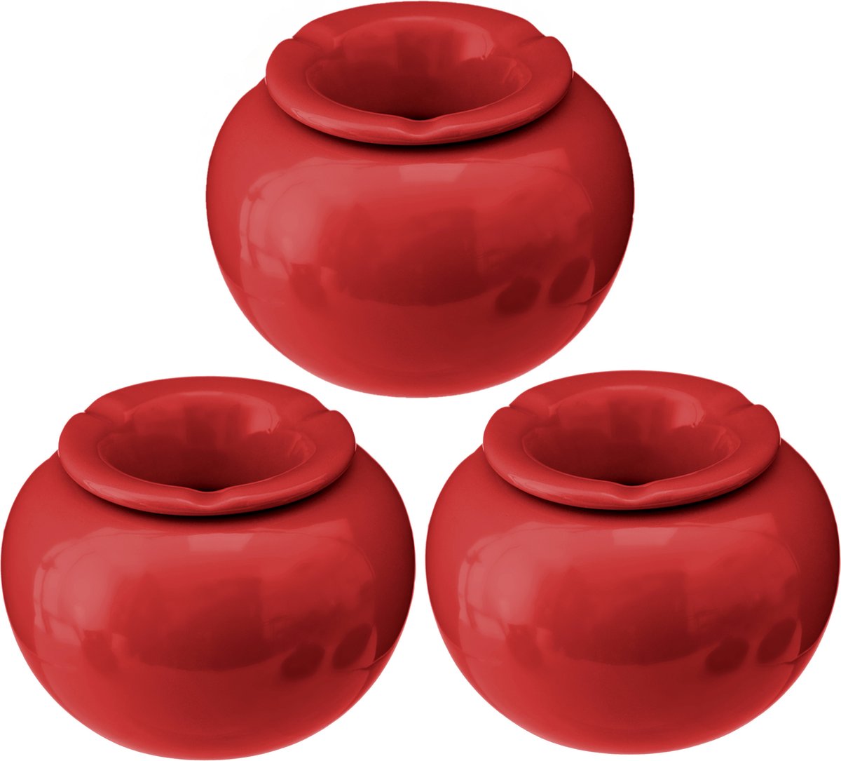 Terras Asbak/stormasbak Rond Keramiek 16 X 11 Cm - Asbakken - Rood