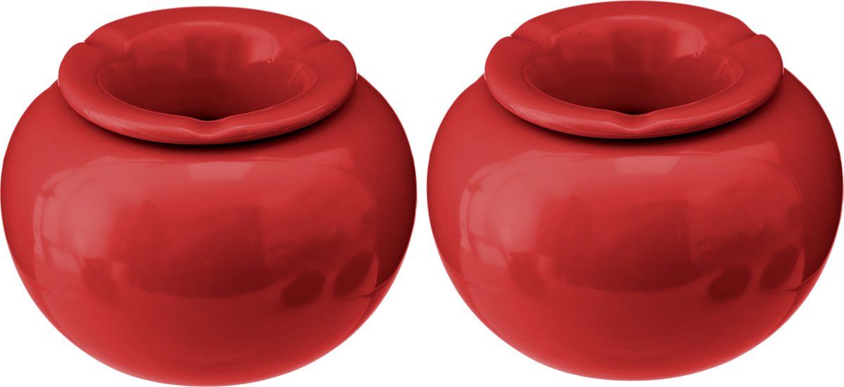 Terras Asbak/stormasbak Rond Keramiek 16 X 11 Cm - Asbakken - Rood