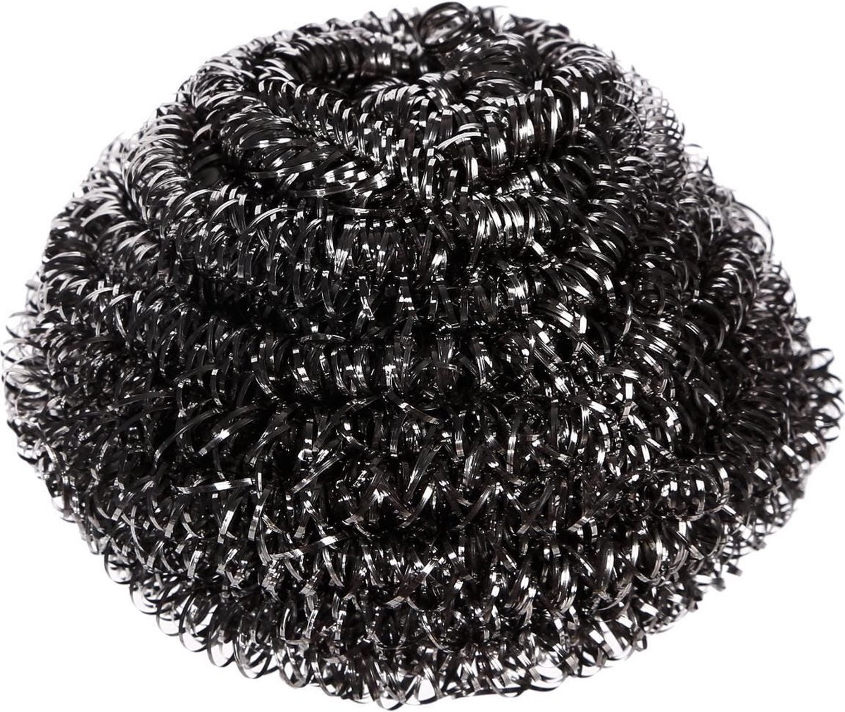 Set Van 8x Stuks Staalsponsjes/zilversponsjes Zilvergrijs 6 Cm Van Rvs - Sponzen - Silver