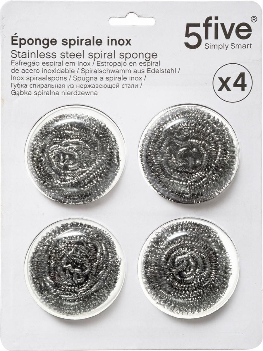 Set Van 8x Stuks Staalsponsjes/zilversponsjes Zilvergrijs 6 Cm Van Rvs - Sponzen - Silver
