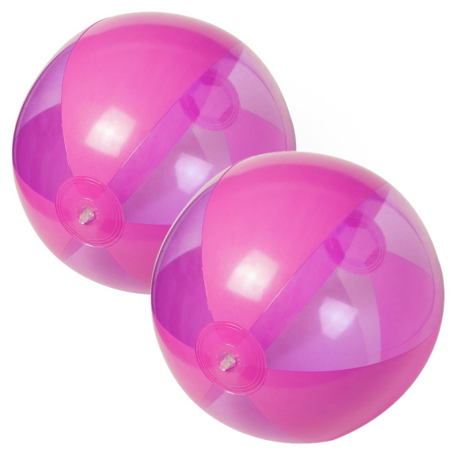 2x Stuks Opblaasbare Strandballen Plastic 28 Cm - Strandballen - Roze